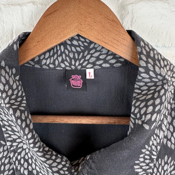 Cupcake dahlia print vest lagenlook pockets Black size Large - Picture 3 of 9